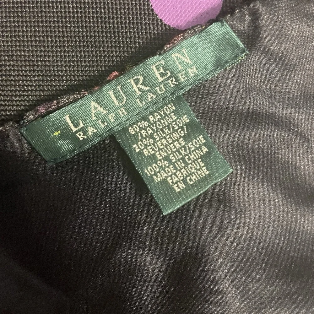 VTG LAUREN RALPH LAUREN Multicolor Silk Blend Velvet Paisley Floral Scarf 62